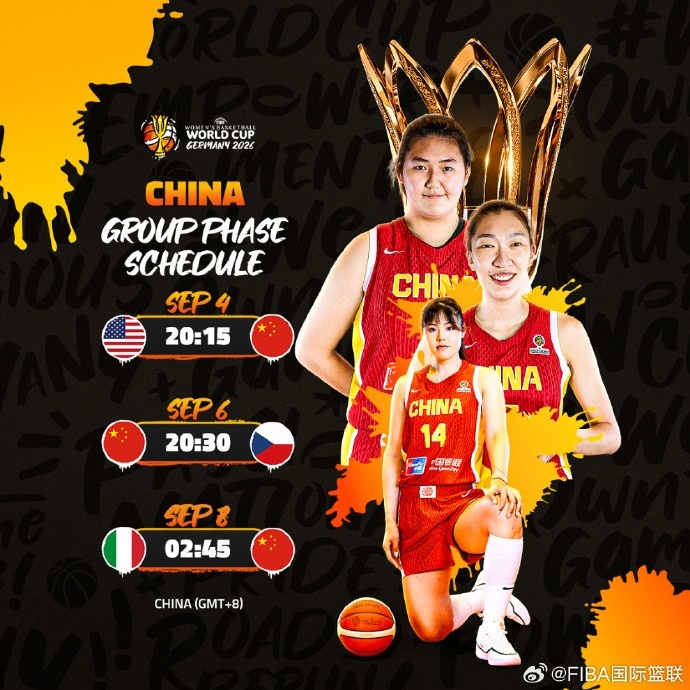 FIBA公布中国女篮世界杯赛程 9月4日首战美国 FIBA公布中国女篮世界杯赛程 9月4日首战美国