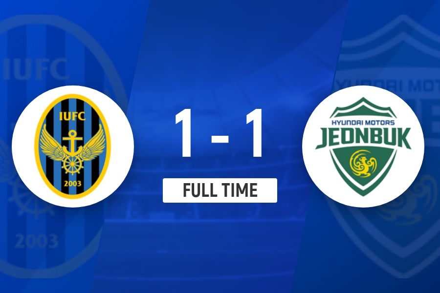 K联赛：各被吹一球！仁川联1-1战平全北现代